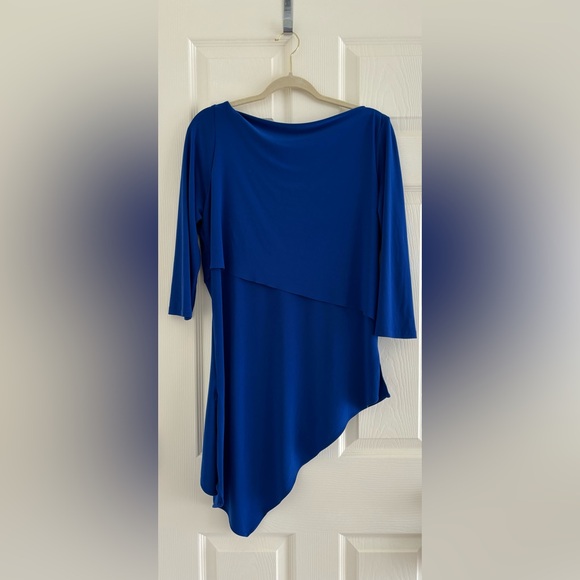 SCAPA Lauren Perre Assymetrical Blue Blouse, Fits Medium-Large - Picture 1 of 7
